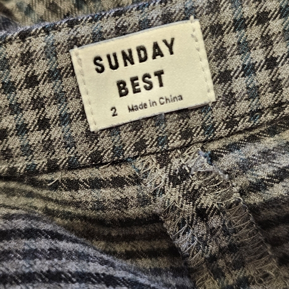 Aritzia Sunday best freshman plaid High-Rise Rise Pants Size 2 - Picture 9 of 10